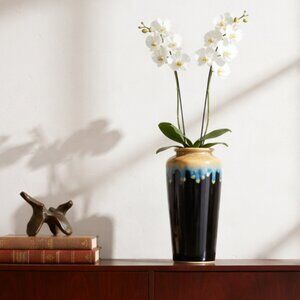 Vintage West German Drip Glaze Tall Vase